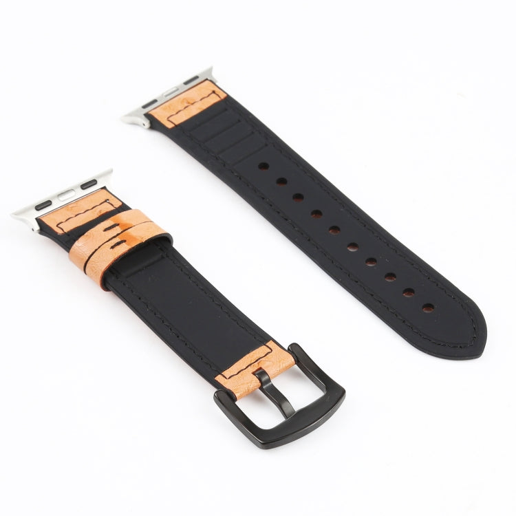 Ostrich Texture Leather Replacement Watchbands For Apple Watch Series