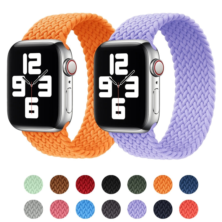 Metal Head Braided Nylon Solid Color Replacement Strap Watchband For Apple Watch Series 6 & SE & 5 & 4 40mm / 3 & 2 & 1 38mm, Series 2