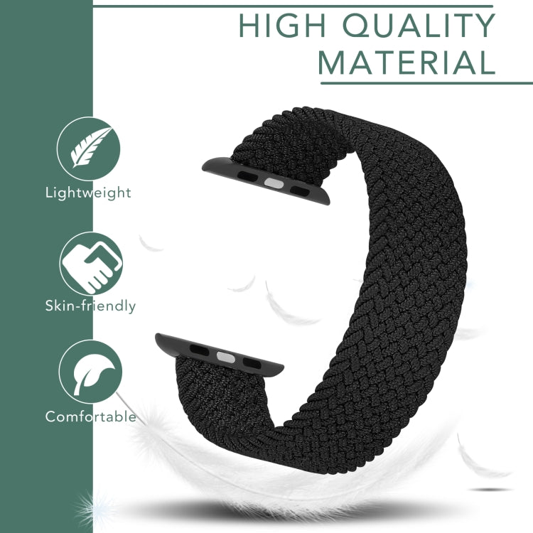 Metal Head Braided Nylon Solid Color Replacement Strap Watchband For Apple Watch Series 6 & SE & 5 & 4 40mm / 3 & 2 & 1 38mm, Series 2