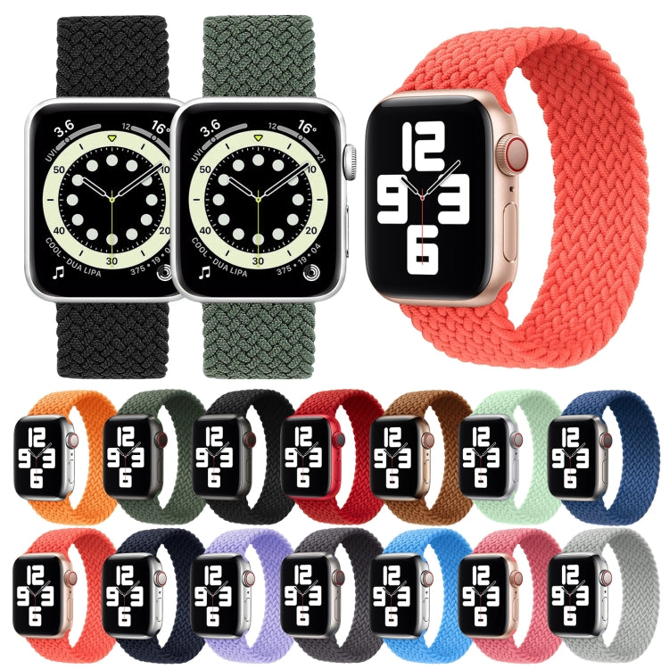 Metal Head Braided Nylon Solid Color Replacement Strap Watchband For Apple Watch Series 6 & SE & 5 & 4 40mm / 3 & 2 & 1 38mm, Series 1