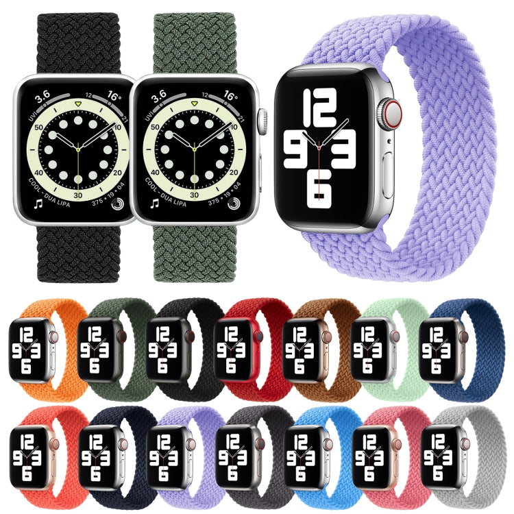 Metal Head Braided Nylon Solid Color Replacement Strap Watchband For Apple Watch Series 6 & SE & 5 & 4 44mm / 3 & 2 & 1 42mm, Series 2