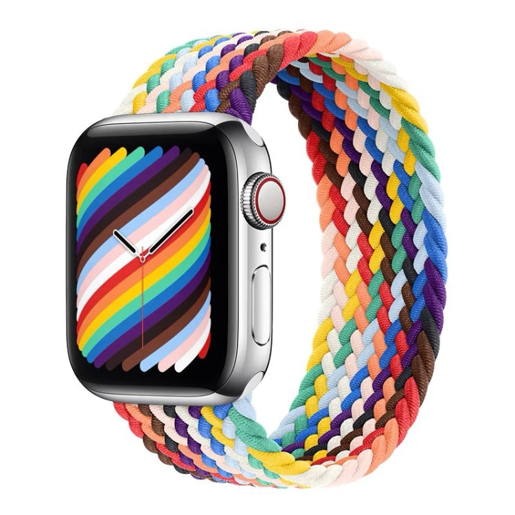 Rainbow Braided Single Loop Replacement Watchbands, Size: S 135mm For Apple Watch Series 6 & SE & 5 & 4 44mm / 3 & 2 & 1 42mm