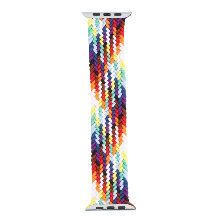 Rainbow Braided Single Loop Replacement Watchbands, Size: S 135mm For Apple Watch Series 6 & SE & 5 & 4 44mm / 3 & 2 & 1 42mm