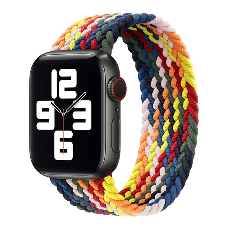 Rainbow Braided Single Loop Replacement Watchbands, Size: S 135mm For Apple Watch Series 6 & SE & 5 & 4 44mm / 3 & 2 & 1 42mm