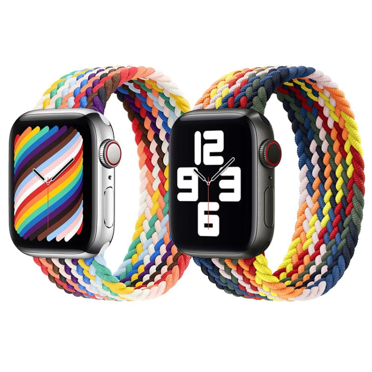 Rainbow Braided Single Loop Replacement Watchbands, Size: S 130mm For Apple Watch Series 6 & SE & 5 & 4 40mm / 3 & 2 & 1 38mm