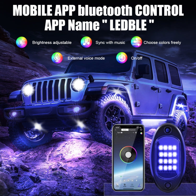 DC12V Car Mobile Phone Bluetooth APP Control  RGB Symphony Chassis Light with 16LEDs SMD-5050 Lamp Beads ÎҵÄÉ̵ê