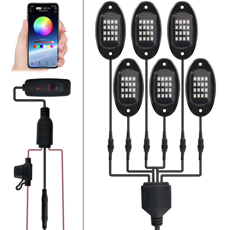 DC12V Car Mobile Phone Bluetooth APP Control  RGB Symphony Chassis Light with 16LEDs SMD-5050 Lamp Beads ÎҵÄÉ̵ê