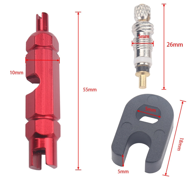 A5586 10 PCS Bicycle French Valve Core with Red Disassembly Tool Reluova