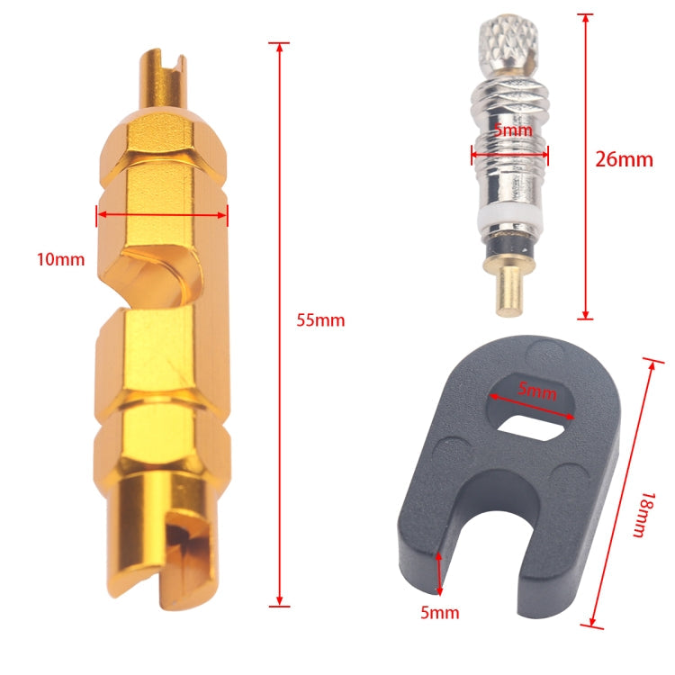 A5586 10 PCS Bicycle French Valve Core with Yellow Disassembly Tool Reluova