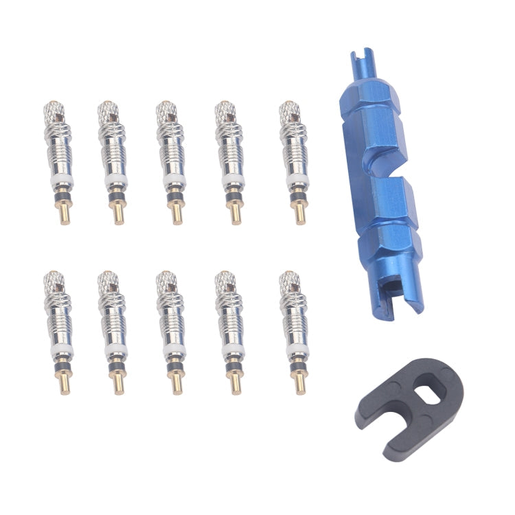 10 PCS Bicycle French Valve Core with Disassembly Tool