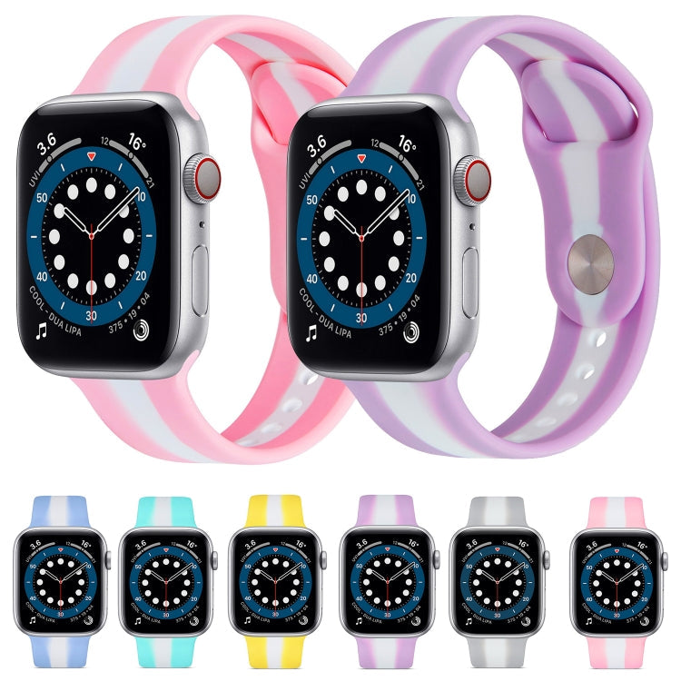 Secondary Color Silicone Replacement Watchbands For Apple Watch Series