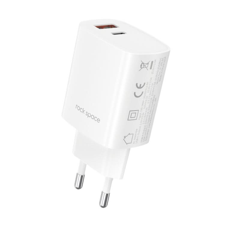 ROCK T51 31W Type-C / USB-C + USB PD Dual Ports Fast Charging Travel Charger Power Adapter,