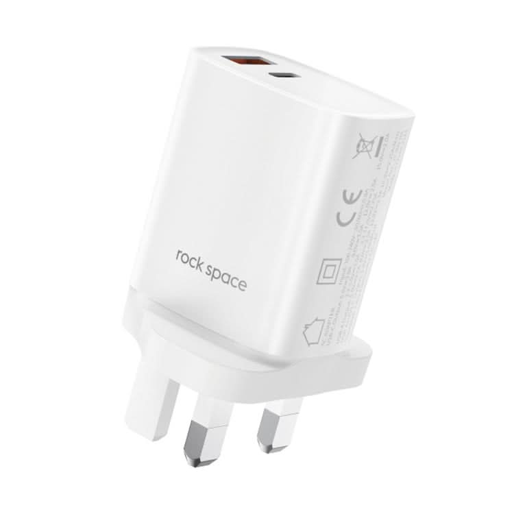 ROCK T51 31W Type-C / USB-C + USB PD Dual Ports Fast Charging Travel Charger Power Adapter,