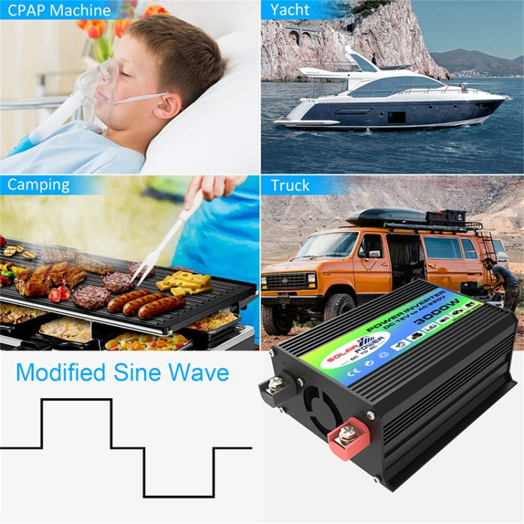 Tang I Generation 12V to 110V 3000W Intelligent Car Power Inverter with Dual USB