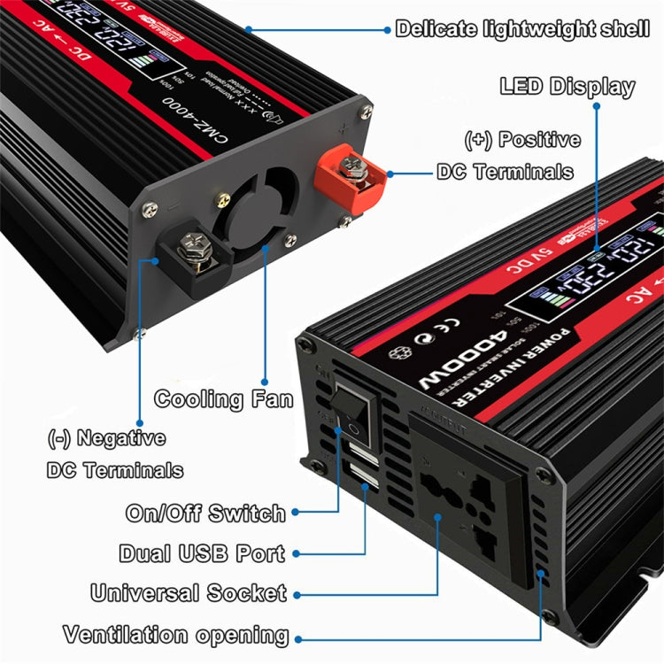 Zhizun 12V to 110V 4000W Car Power Inverter