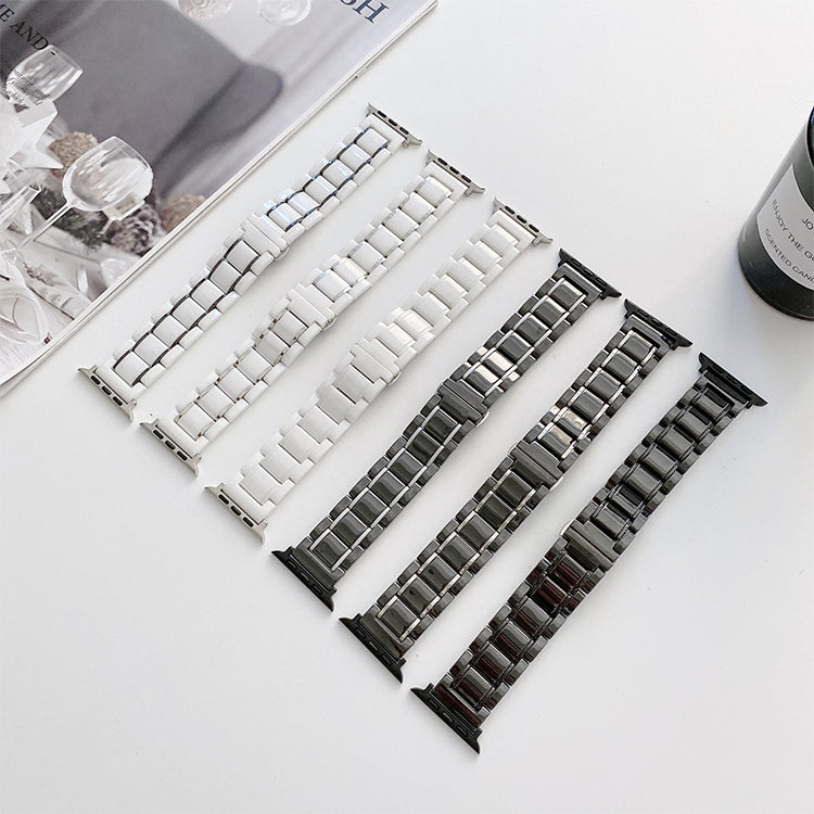 Five Beads Ceramic Steel Replacement Watchbands For Apple Watch Series