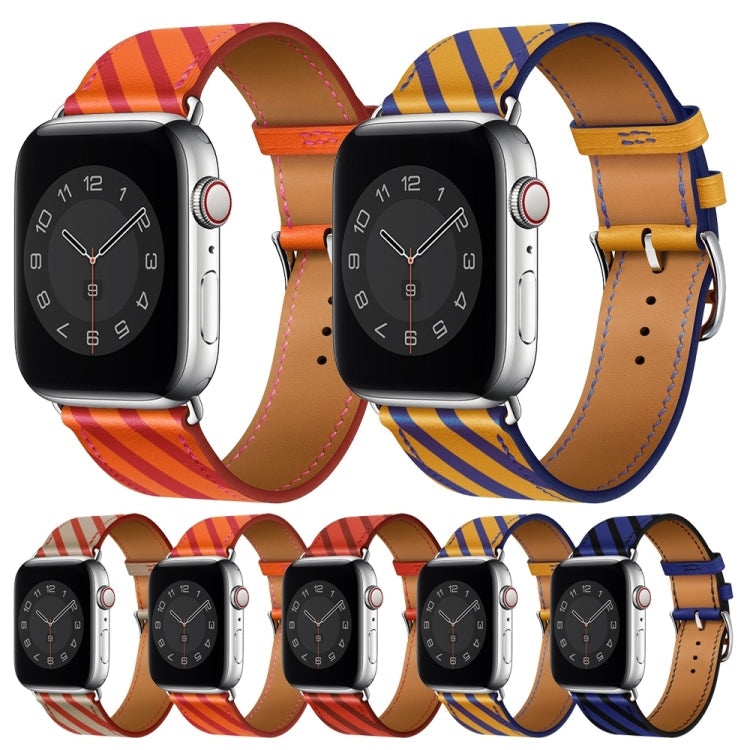 Strip Texture Leather Replacement Watchbands For Apple Watch Series