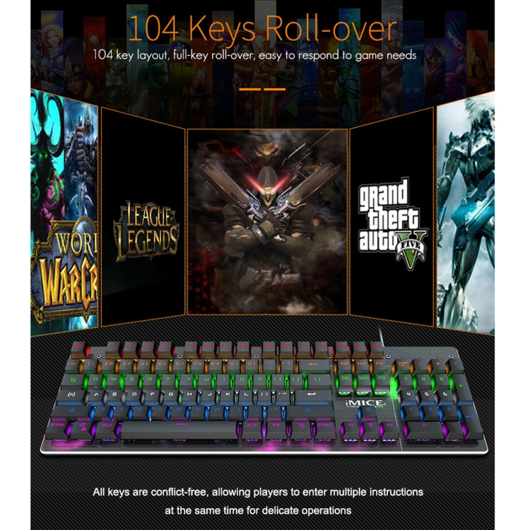 iMICE MK-X80 104 Keys Mechanical Blue-axis Backlight Wired Gaming Keyboard My Store