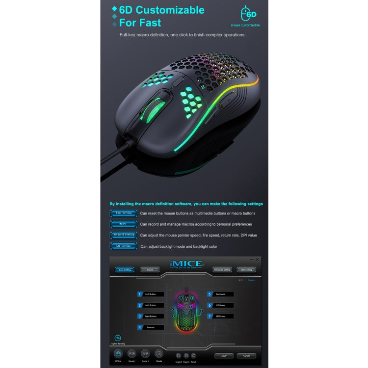 iMICE T98 RGB Lighting Gaming Wired Mouse My Store