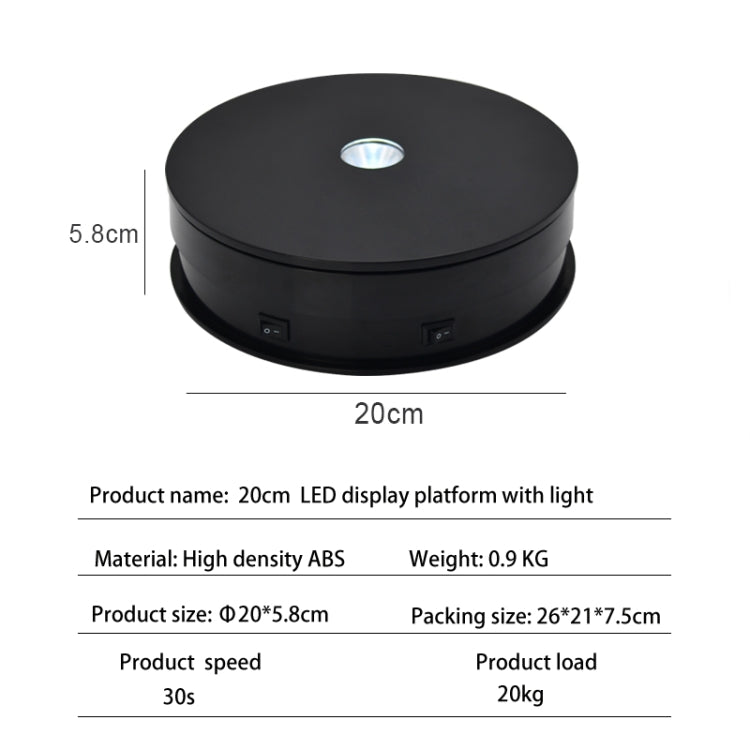 20cm Electric Rotating Turntable Display Stand Video Shooting Props Turntable for Photography