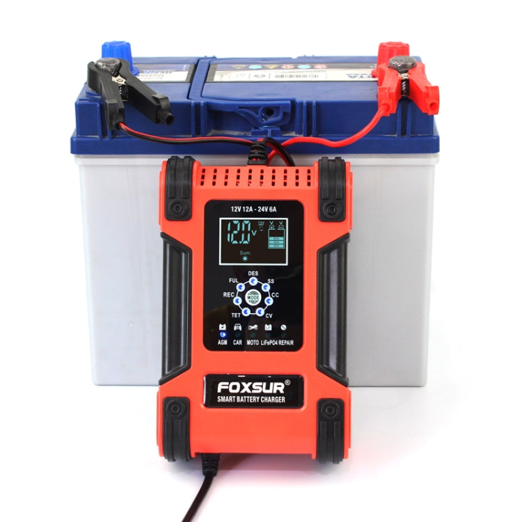 FOXSUR 12A / 12V / 24V Car / Motorcycle 7-stage Lead-acid Battery AGM Charger ÎҵÄÉ̵ê