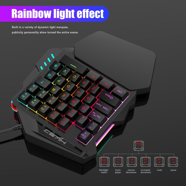 HXSJ V100+A883+P8 One-handed Keyboard + Programming Gaming Mouse + Keyboard Mouse Converter Set My Store