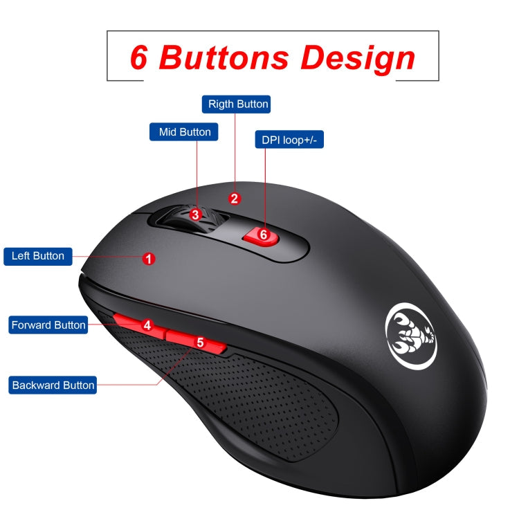 HXSJ T67 2.4G Bluetooth 3.0/5.0 Dual Mode Wireless Mouse