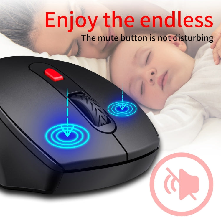 HXSJ T67 Bluetooth 3.0+5.0 Simple Style Mute Wireless Mouse