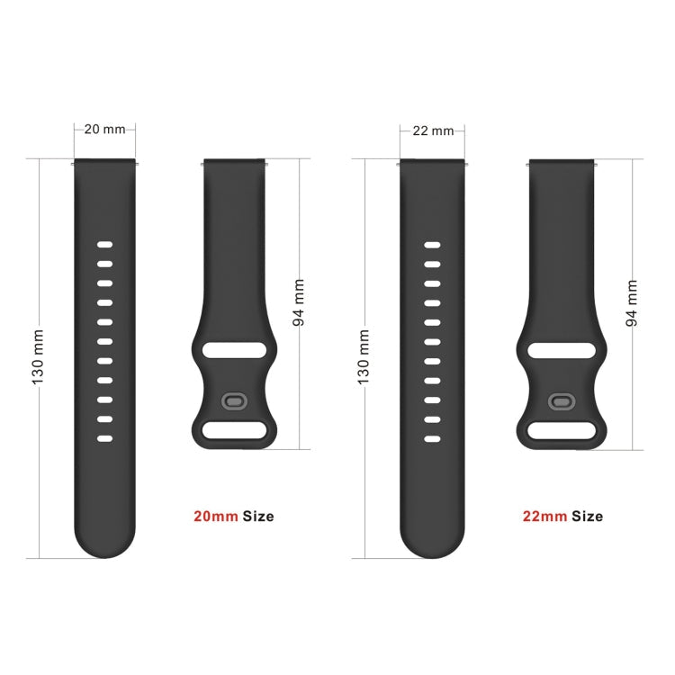 For Xiaomi Haylou RT RS3 LS04 / LS05S Universal Inner Back Buckle Perforation Silicone Replacement Strap Watchband