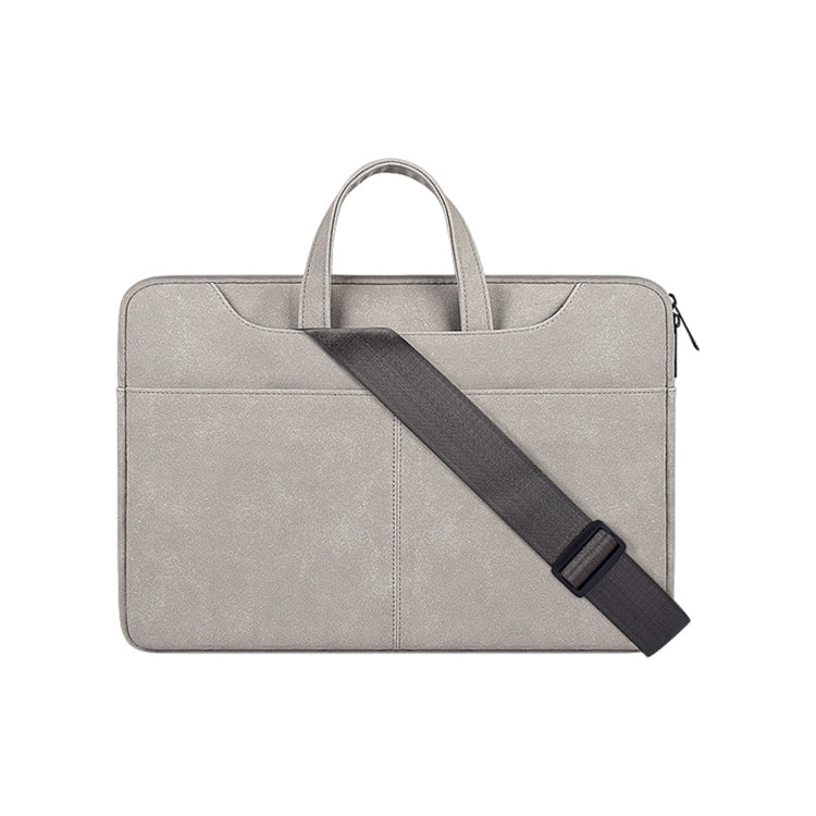 ST06SDJ Frosted PU Business Laptop Bag with Detachable Shoulder Strap