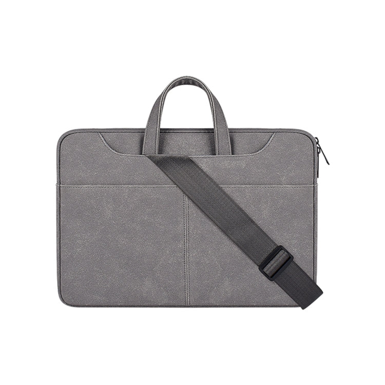 ST06SDJ Frosted PU Business Laptop Bag with Detachable Shoulder Strap