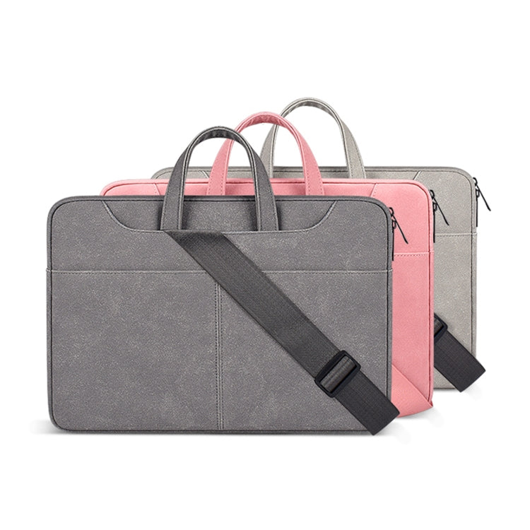 ST06SDJ Frosted PU Business Laptop Bag with Detachable Shoulder Strap My Store