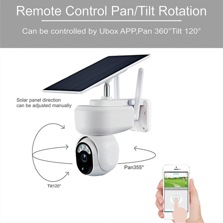 T24 1080P IP65 Waterproof Solar Smart PTZ Camera, Support Full-color Night Vision & Two-way Voice Intercom & AI Humanoid Detection Alarm,