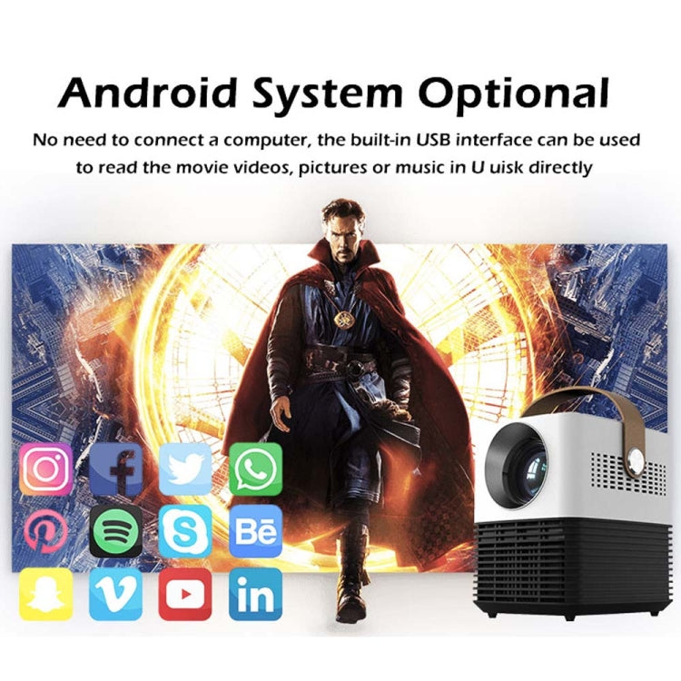 WEJOY L7 854x480P 100 ANSI Lumens Portable Home Theater LED HD Digital Projector with Battery, Android 6.0, 1G+8G,