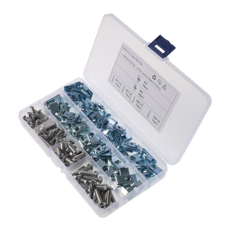 A6092 120 PCS Car M5/M6 Fastener Clips Base U-shaped Clip Nut with Screw ÎҵÄÉ̵ê