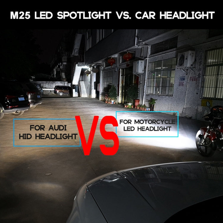 2 PCS M25 DC10V-80V 30W Motorcycle / Car IP65 Waterproof Aluminum Alloy External LED Glare Small Steel Cannon Headlight Spotlight