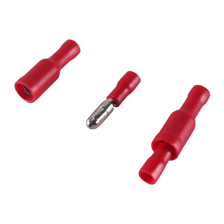 A6195 100 PCS Red AWG22~16 Car Cable Connection Cold Press Terminal Male & Female Connector