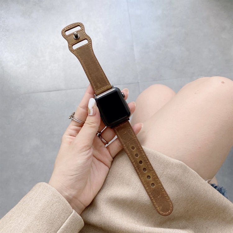 8-shape Buckle Retro Leather Replacement Strap Watchband For Apple Watch Series-Reluova