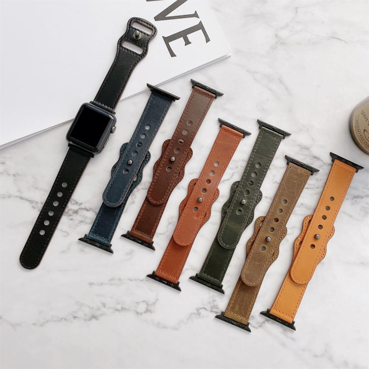 8-shape Buckle Retro Leather Replacement Strap Watchband For Apple Watch Series-Reluova