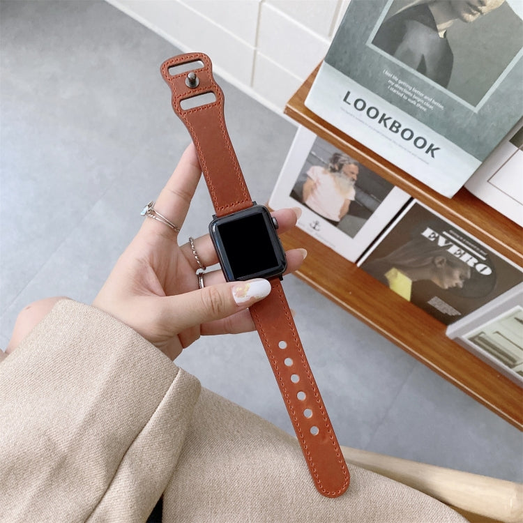 8-shape Buckle Retro Leather Replacement Strap Watchband For Apple Watch Series-Reluova