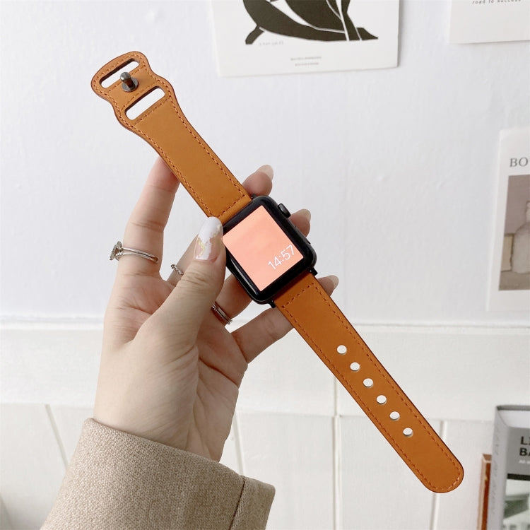 8-shape Buckle Retro Leather Replacement Strap Watchband For Apple Watch Series