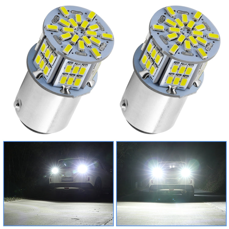 1 Pair E0052 9-14V 1157-54SMD-2835 6000K 1080LM White Light Car Decoding Brake Driving Light