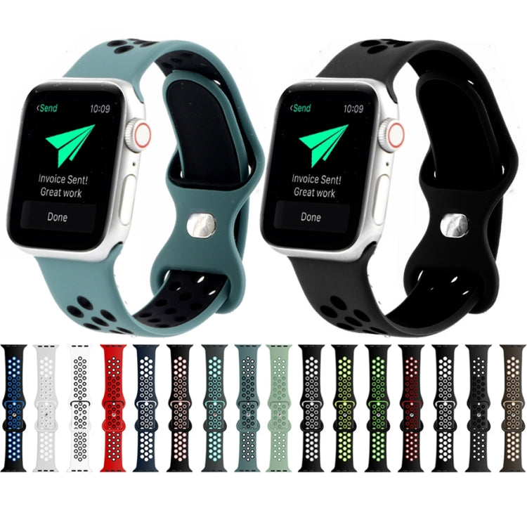 Butterfly Buckle Dual-tone Liquid Silicone Replacement Watchband For Apple Watch Series, Series 1