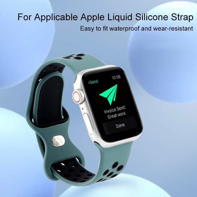 Butterfly Buckle Dual-tone Liquid Silicone Replacement Watchband For Apple Watch Series, Series 1