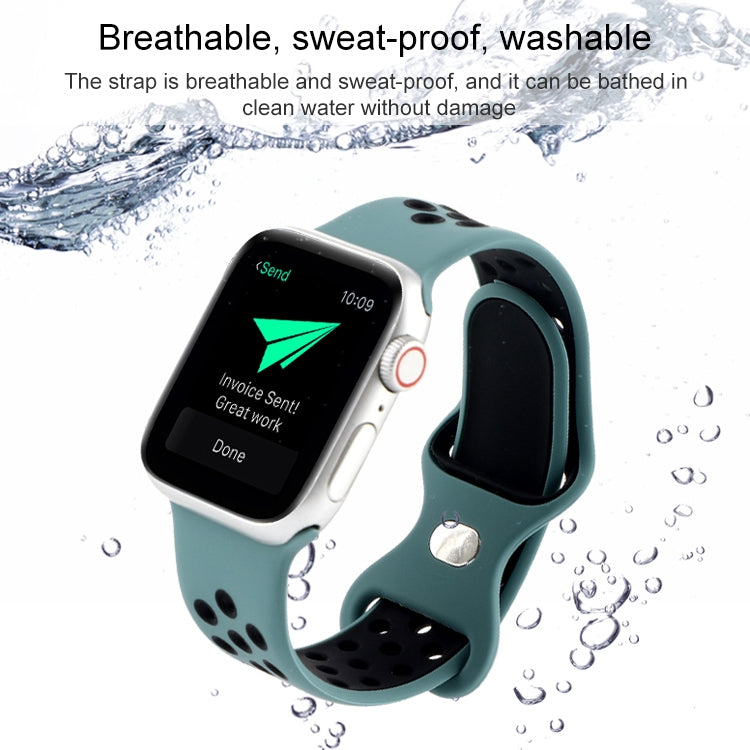 Butterfly Buckle Dual-tone Liquid Silicone Replacement Watchband For Apple Watch Series, Series 1