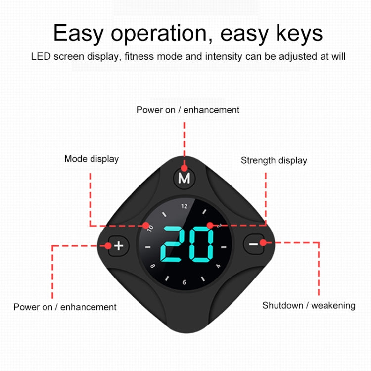 FM87 USB Magnetic Charging EMS Electrical Muscle Stimulator Abdominal Muscle Sticker with LED Digital Display