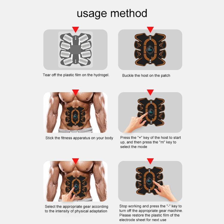 FM87 USB Magnetic Charging EMS Electrical Muscle Stimulator Abdominal Muscle Sticker with LED Digital Display