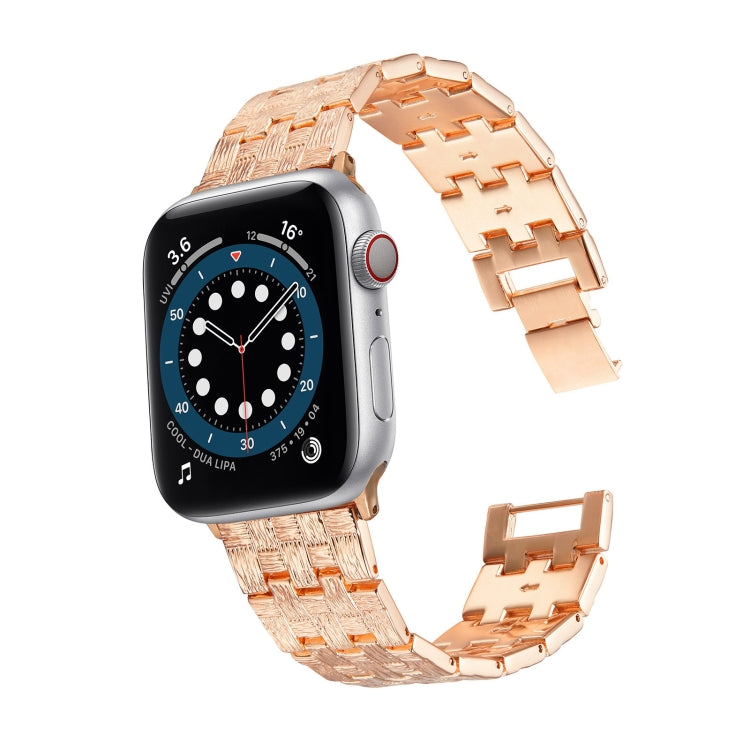 Woven Texture Stainless Steel Replacement Watchband For Apple Watch Series