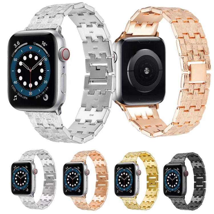 Woven Texture Stainless Steel Replacement Watchband For Apple Watch Series