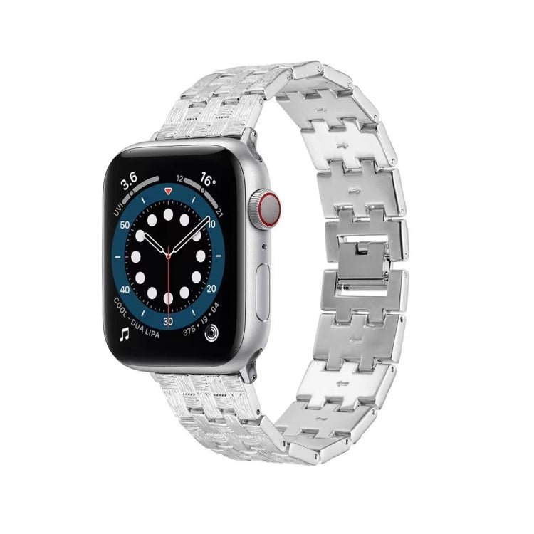 Woven Texture Stainless Steel Replacement Watchband For Apple Watch Series